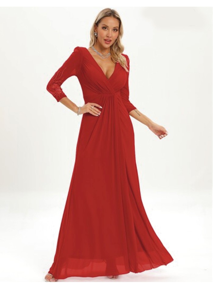 Robe longue de fête avec manches françaises et...