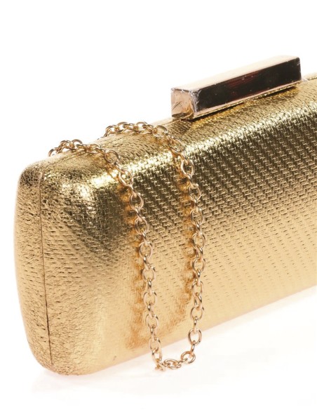 Bolso de mano alargado metalizado