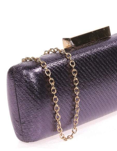 Bolso de mano alargado metalizado