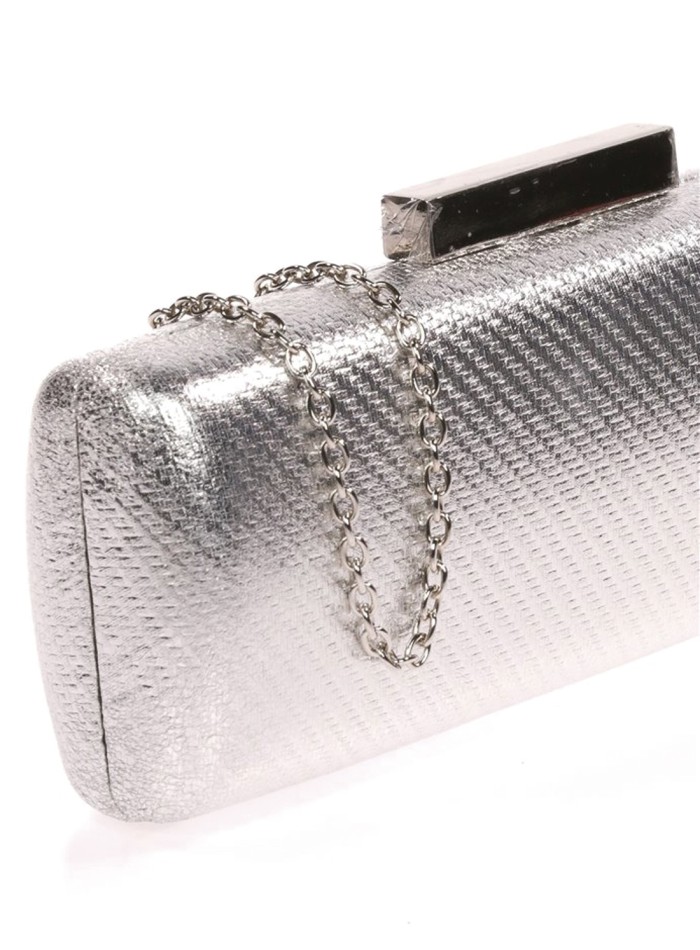 Metallic clutch bag