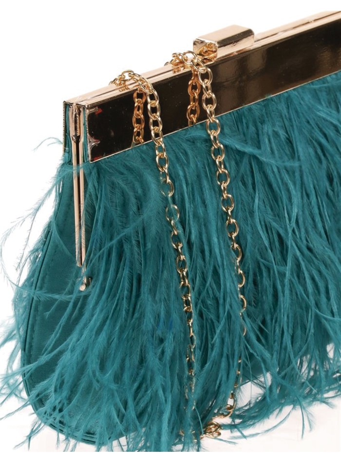 Sac avec plumes fines sur les deux côtés et...