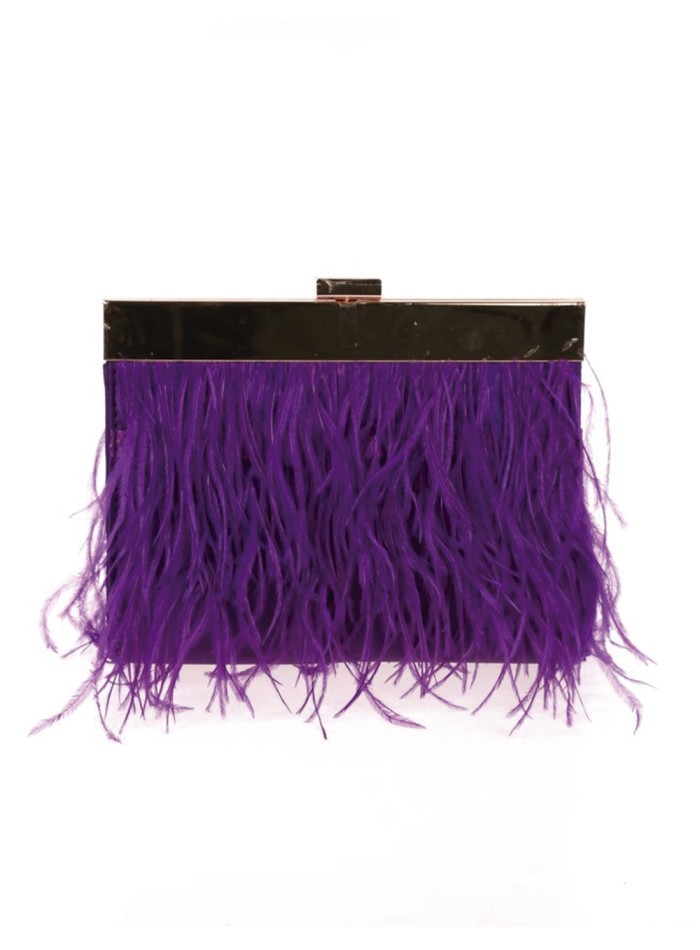 Sac avec plumes fines sur les deux côtés et...