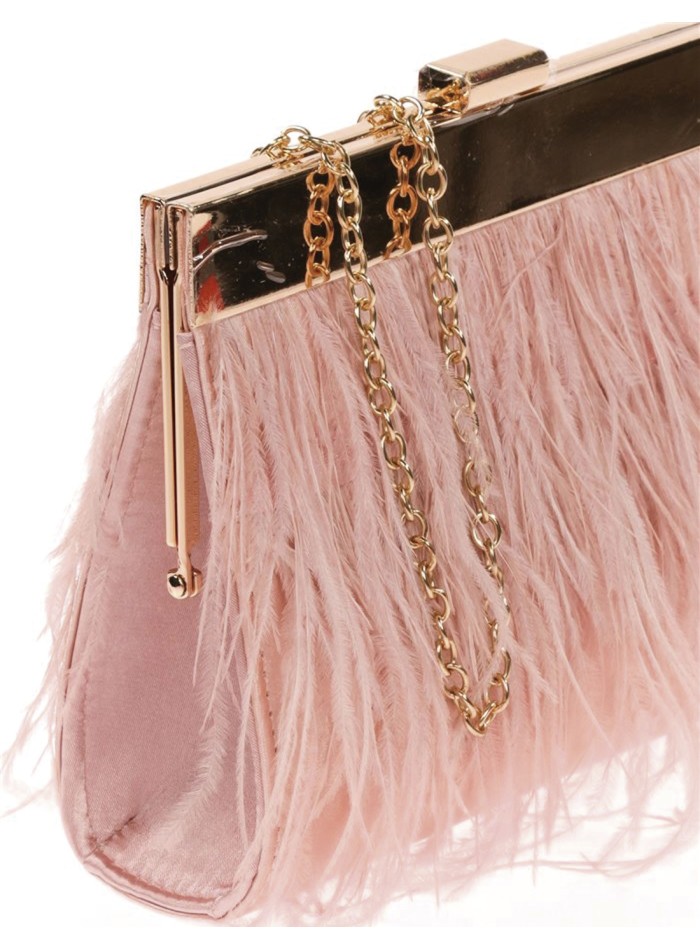 Clutch bag with fine feathers on both sides and...