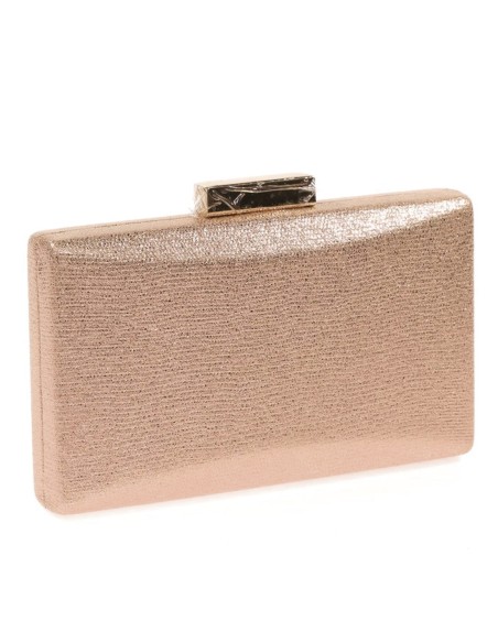 Metallized fabric evening clutch bag