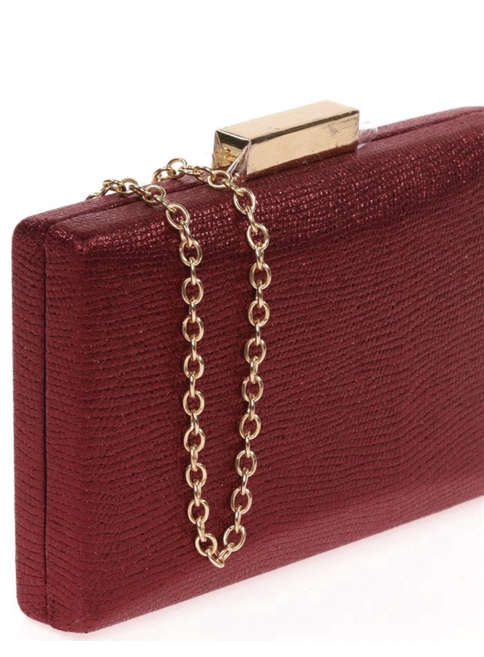 Metallized fabric evening clutch bag