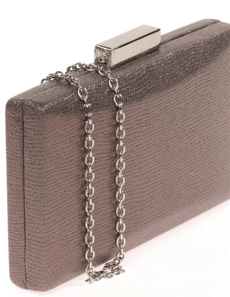 Metallized fabric evening clutch bag