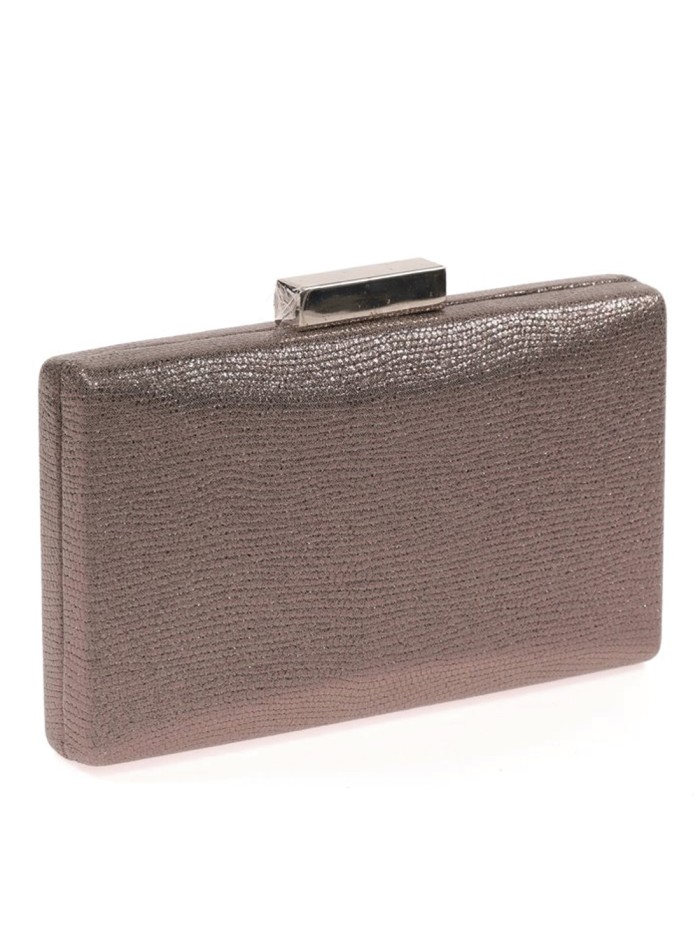 Metallized fabric evening clutch bag