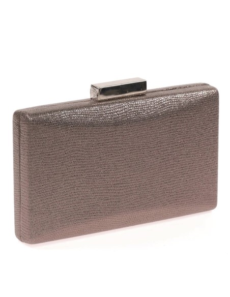 Metallized fabric evening clutch bag
