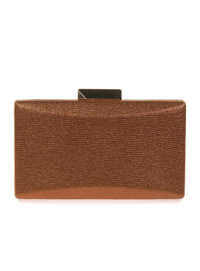 Metallized fabric evening clutch bag
