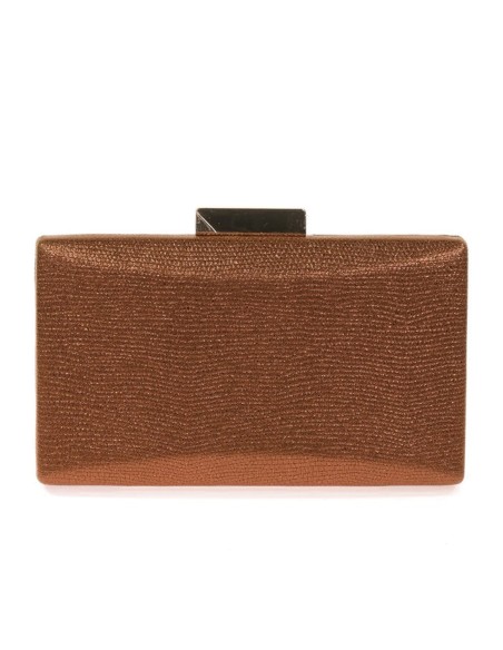 Metallized fabric evening clutch bag