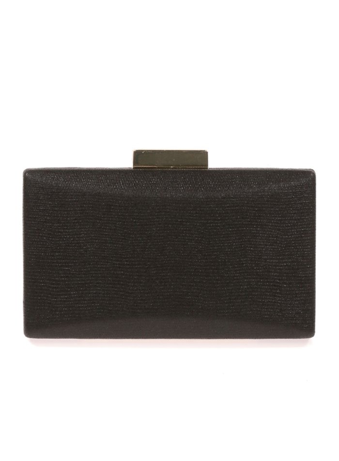 Metallized fabric evening clutch bag