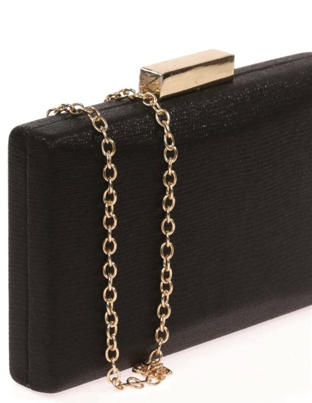 Metallized fabric evening clutch bag