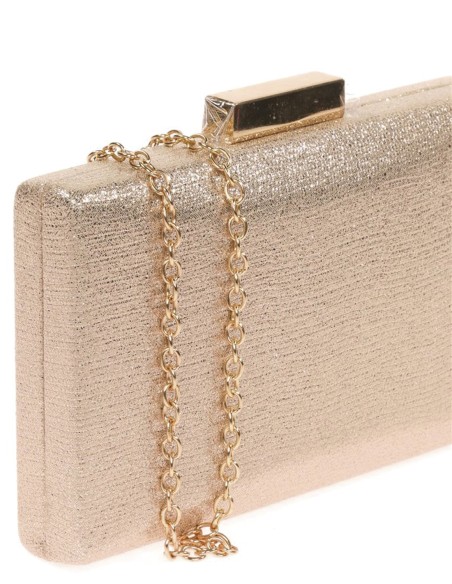 Metallized fabric evening clutch bag