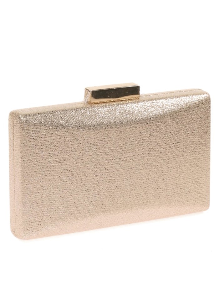 Metallized fabric evening clutch bag