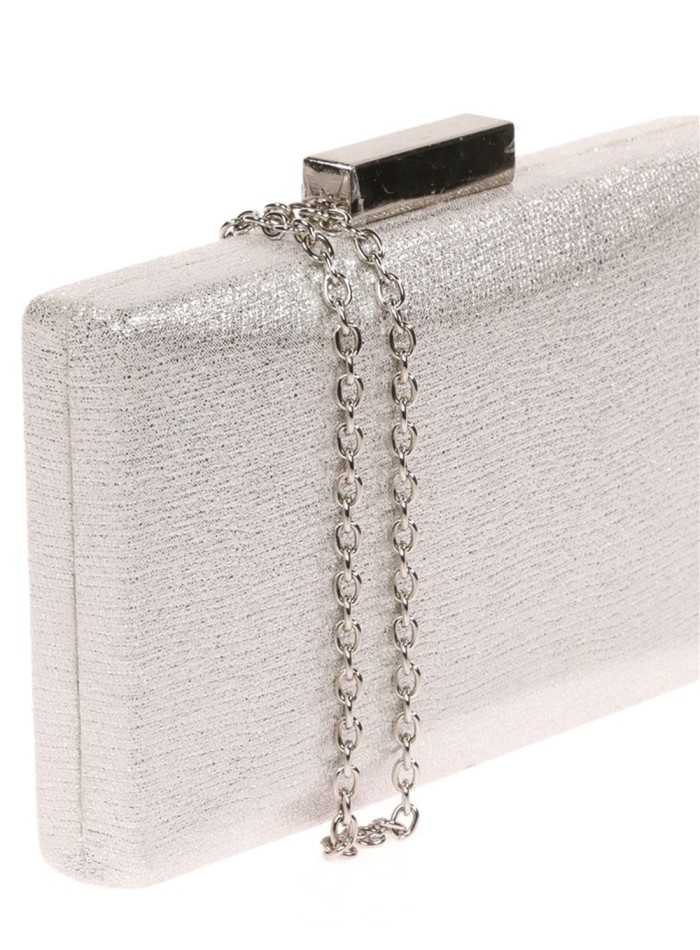 Metallized fabric evening clutch bag