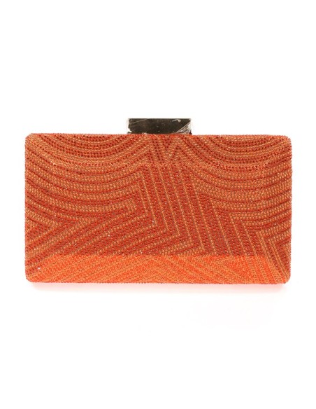 bolso de fiesta rectangular para invitada naranja.
