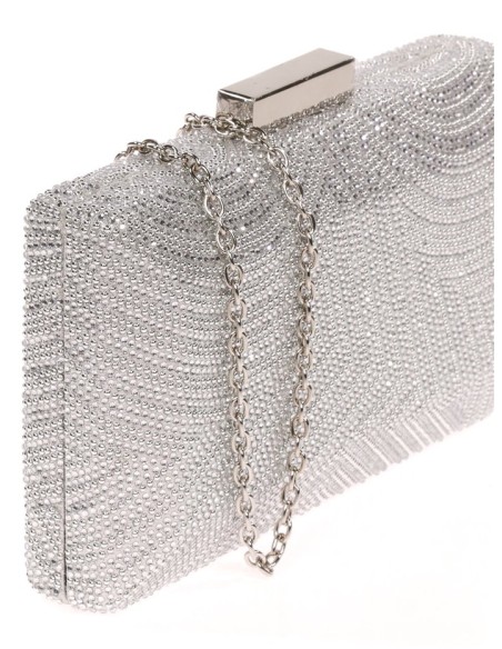 bolso de fiesta de pedreria con cristales para invitada.