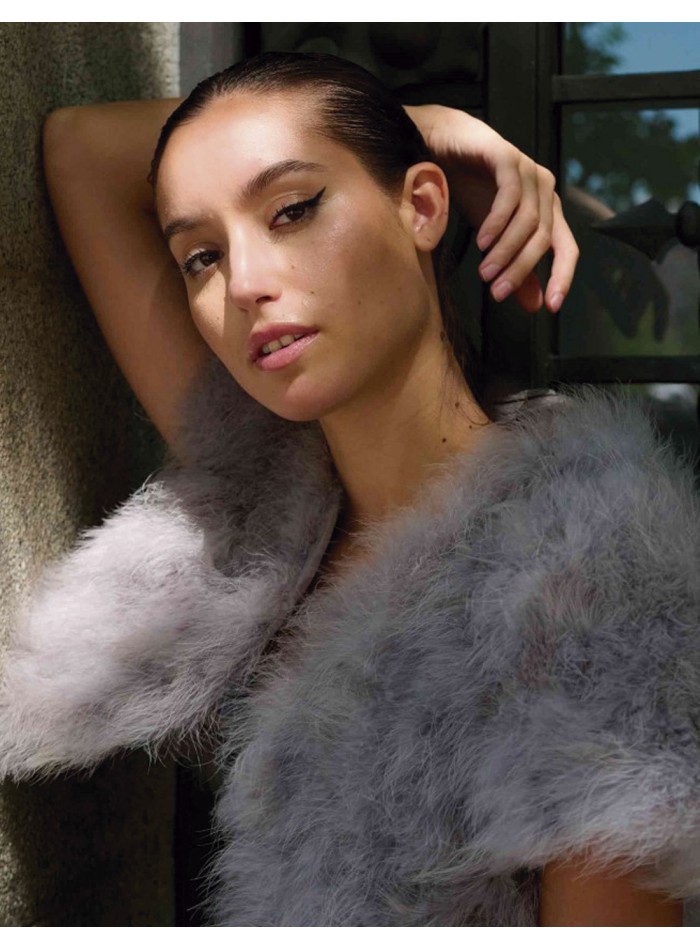 Ostrich feather vest