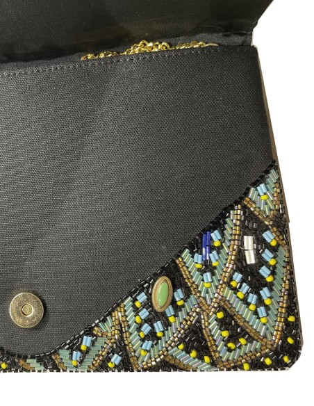 Peacock inspired rhinestone clutch bag