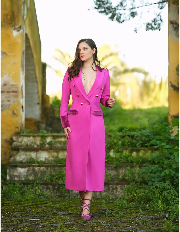 Crossover party dress with plunging neckline 2