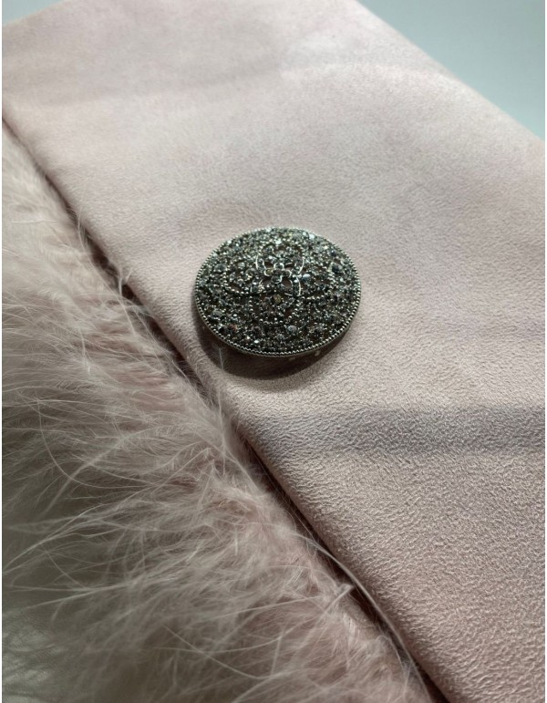 Pochette de fête rose nude avec plumes 2