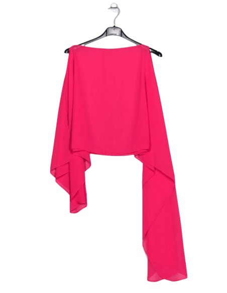 Fluid chiffon multiposition cape