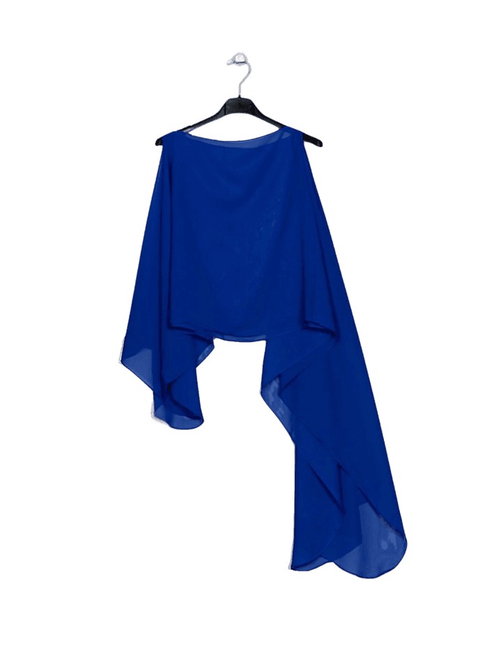 Fluid chiffon multiposition cape