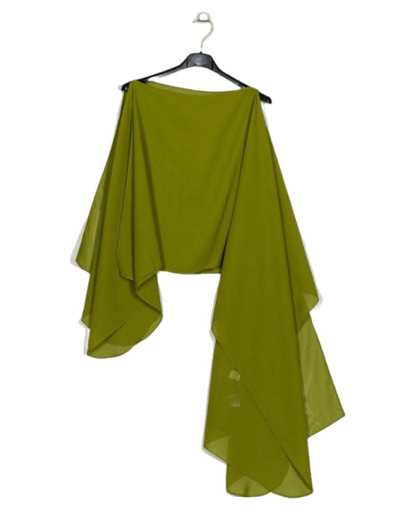 Fluid chiffon multiposition cape