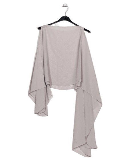 Fluid chiffon multiposition cape
