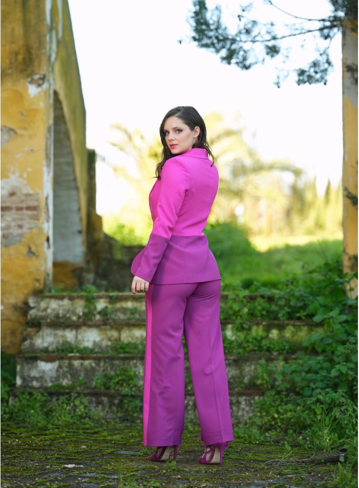 Bicolor combined jacket and pants set