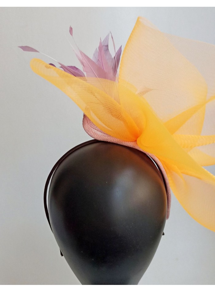 Tiara style headpiece for daytime guests.