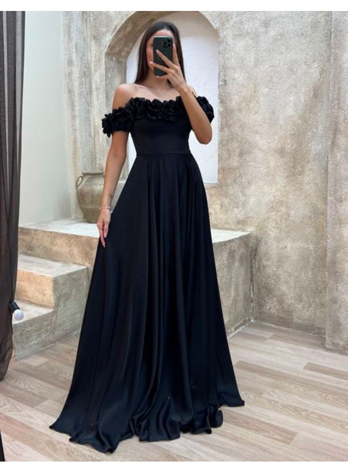 Flower bandeau neckline party dress