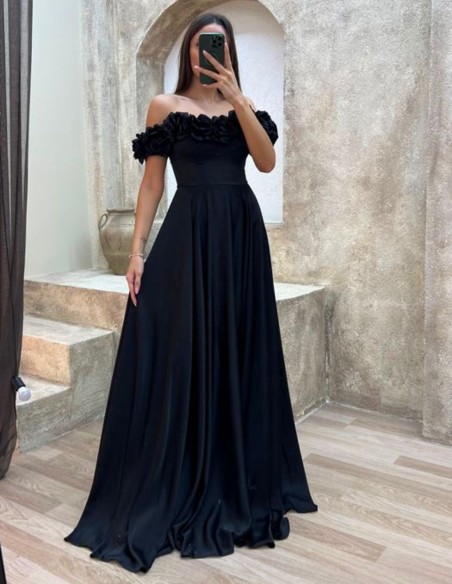 Flower bandeau neckline party dress