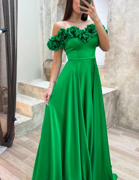 Flower bandeau neckline party dress