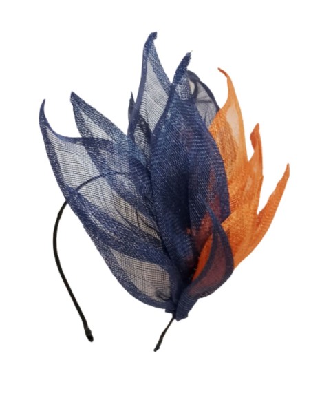 Guest headdress made of raffia and leaves.