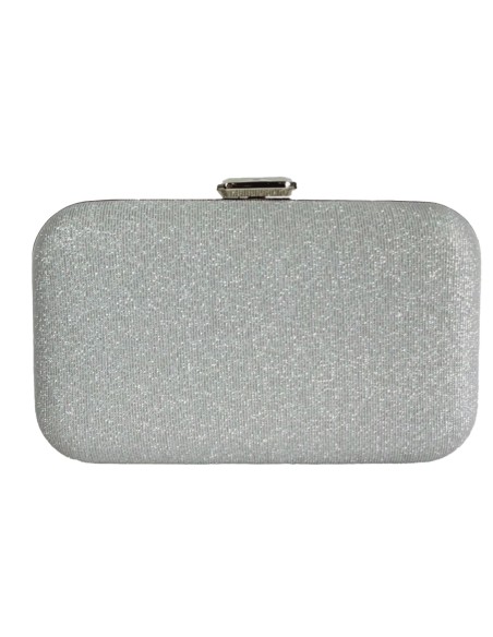 Evening clutch bag with shiny fabric for guests