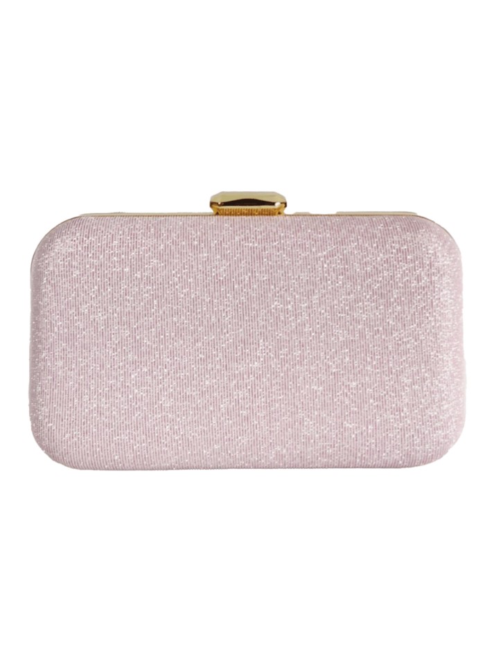 Evening clutch bag with shiny fabric for guests