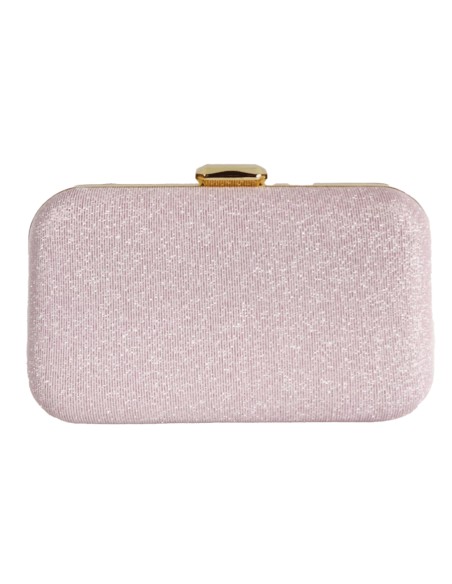 Bolso de fiesta con tejido brillante para invitada rosa