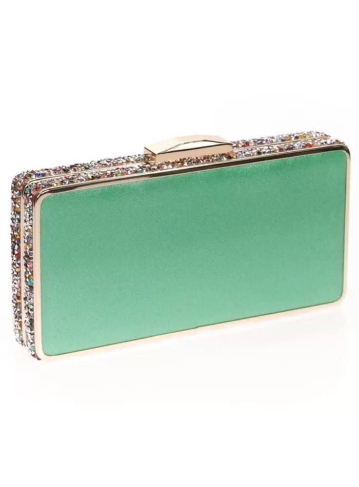 Clutch bag with rhinestones on the side - rectangular Lauren Lynn London Accessories - 5