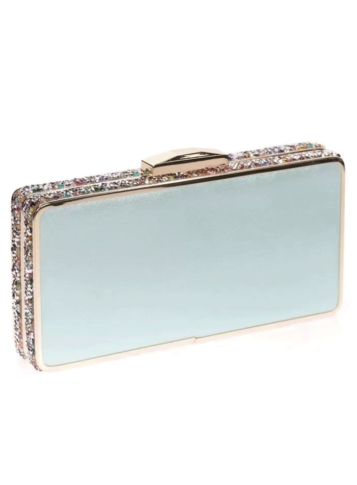 Clutch bag with rhinestones on the side -...