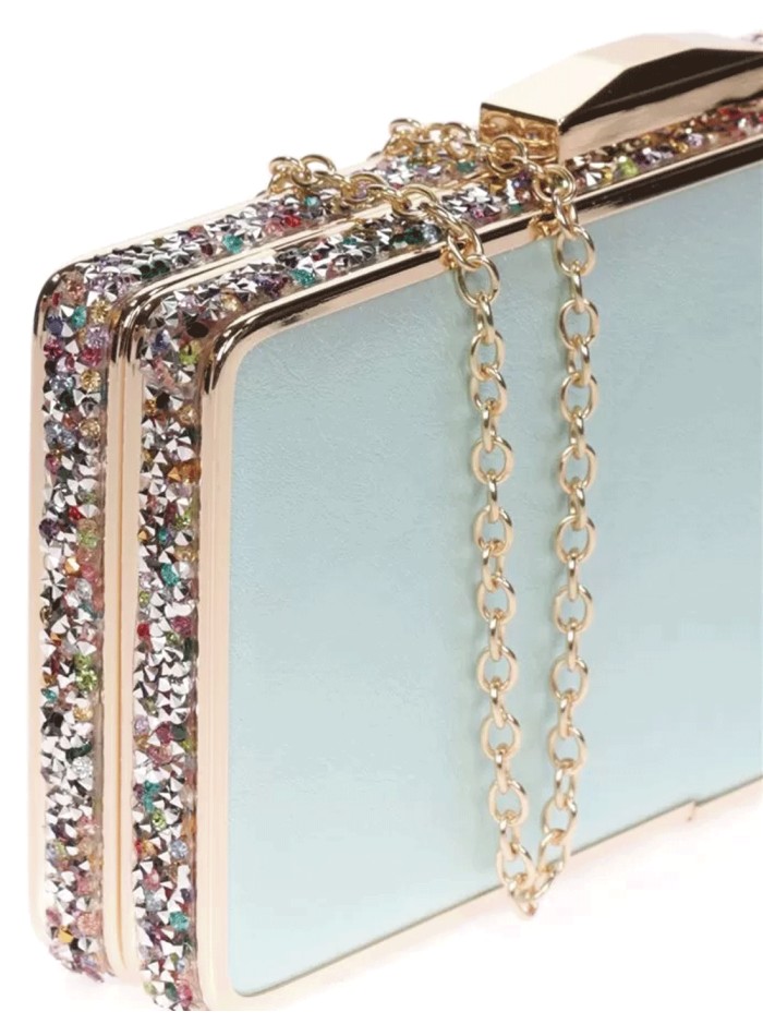 Bolso de fiesta con pedrería lateral - rectangular