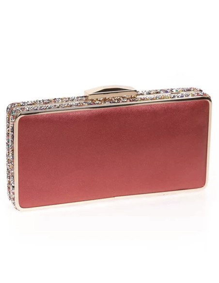 Bolso de fiesta con pedrería lateral - rectangular