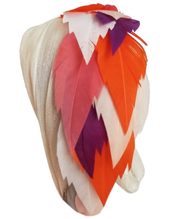 Ivory color headband for brides.