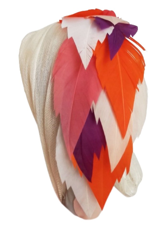 Ivory color headband for brides.