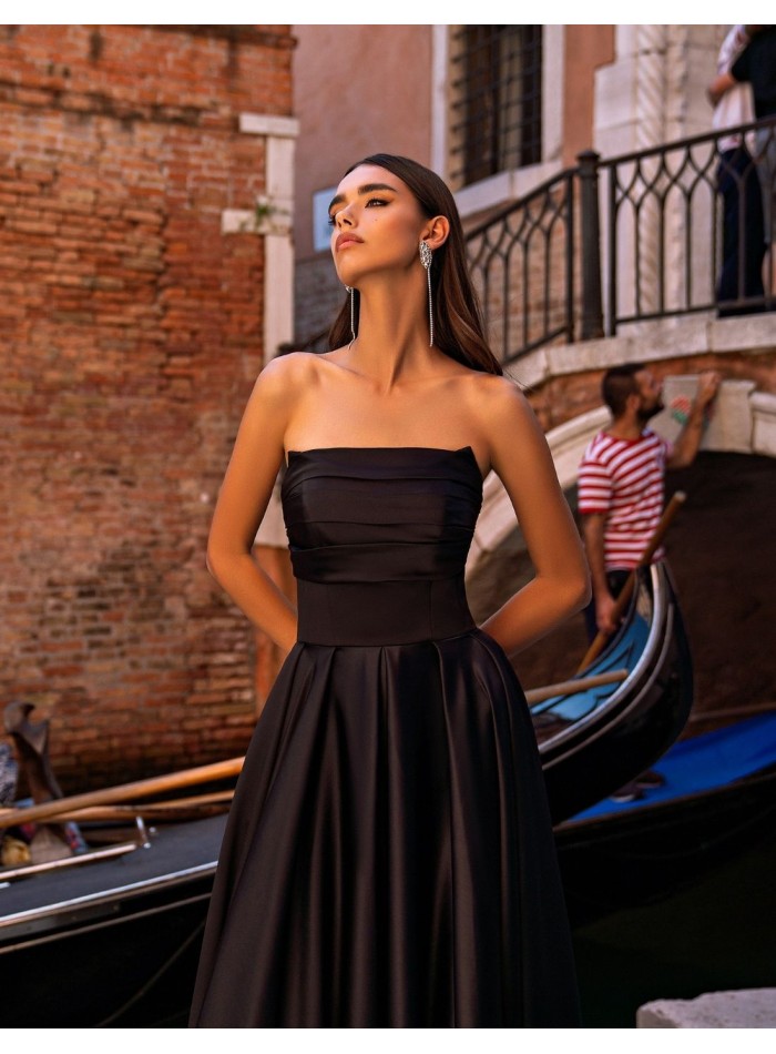 Long strapless party dress