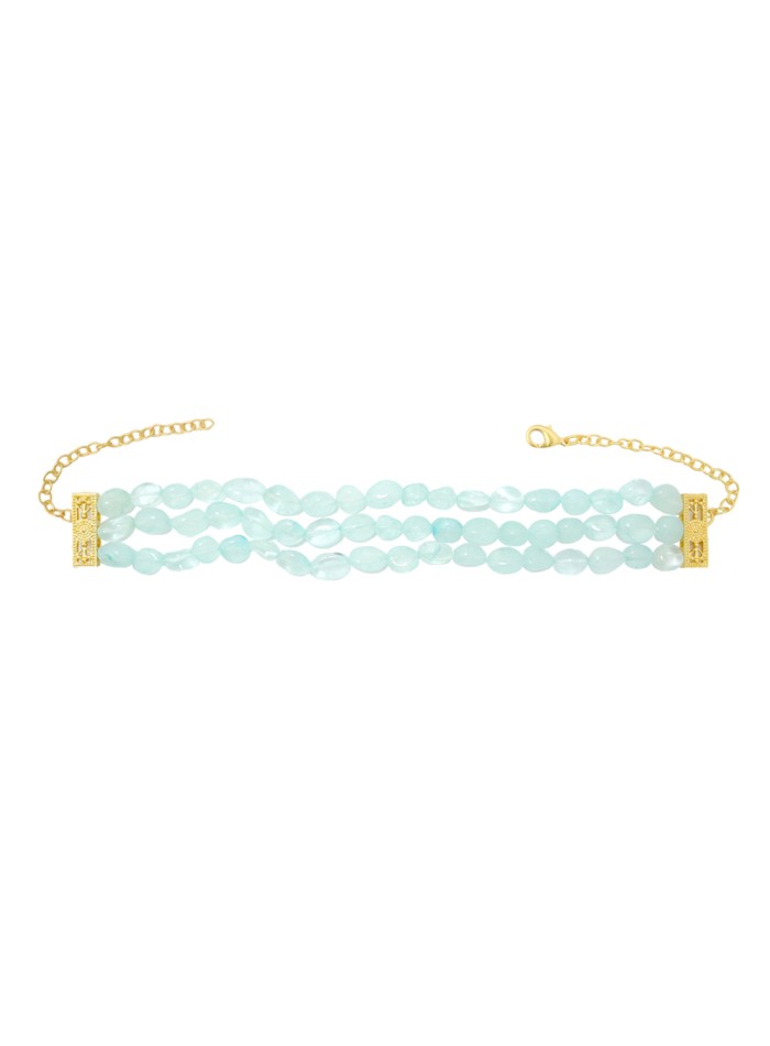 Choker triple con piedras naturales