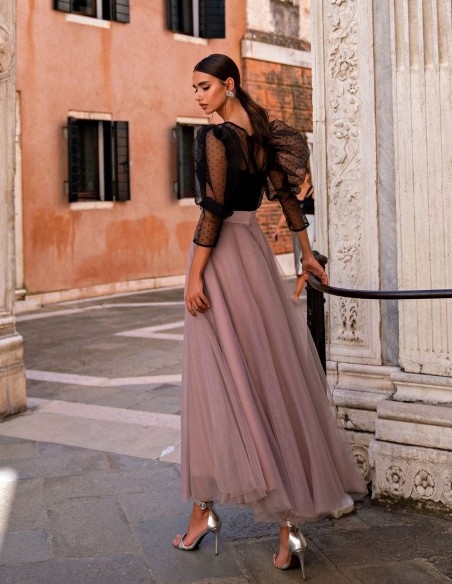 Robe midi de ballerine avec jupe en tulle