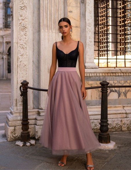 Midi ballerina dress with tulle skirt
