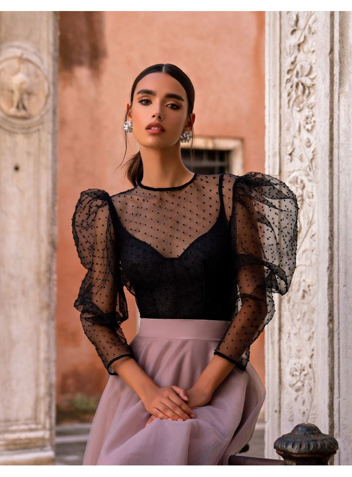 Midi ballerina dress with tulle skirt