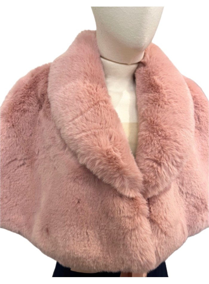 Fur-trimmed top with lace-up